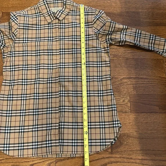 Burberry Beige and Black Checkered Button-Down Shirt - Picture 13 of 14